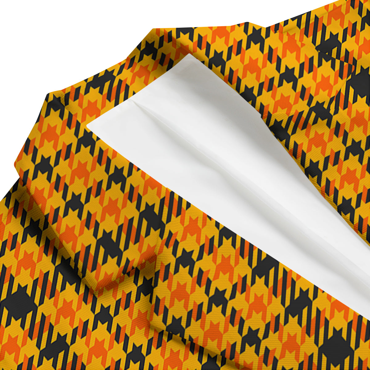 Glen Plaid Houndstooth Halloween Print Pattern Men's Blazer-grizzshop