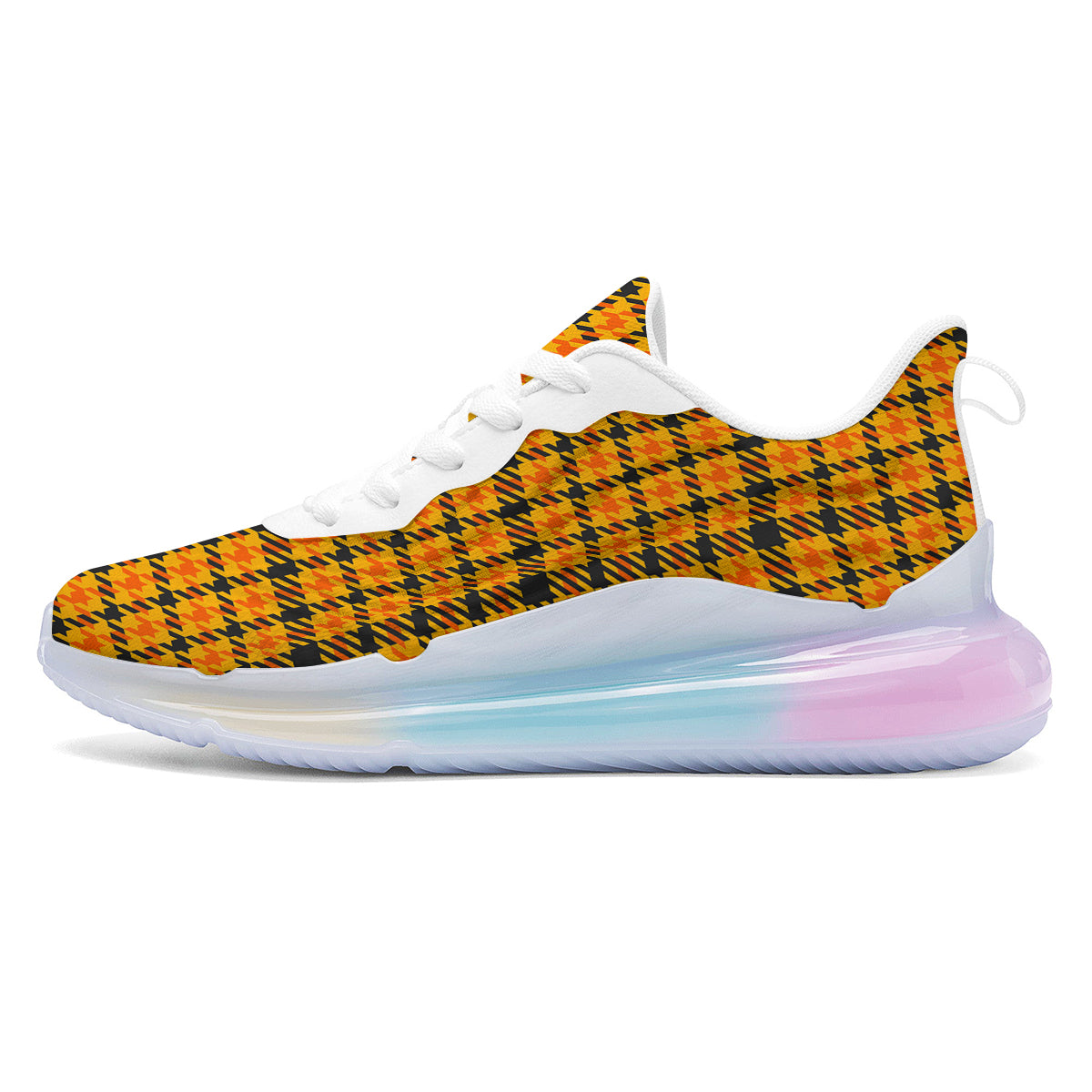 Glen Plaid Houndstooth Halloween Print Pattern Running Sneakers-grizzshop