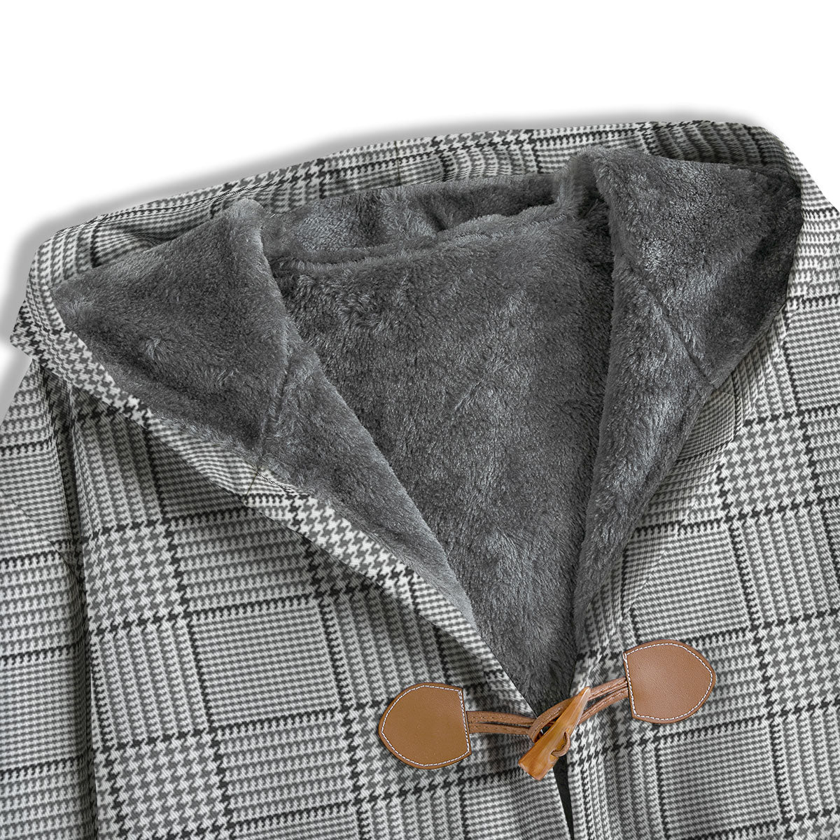 Glen Plaid White And Black Print Men's Windbreaker Jacket-grizzshop