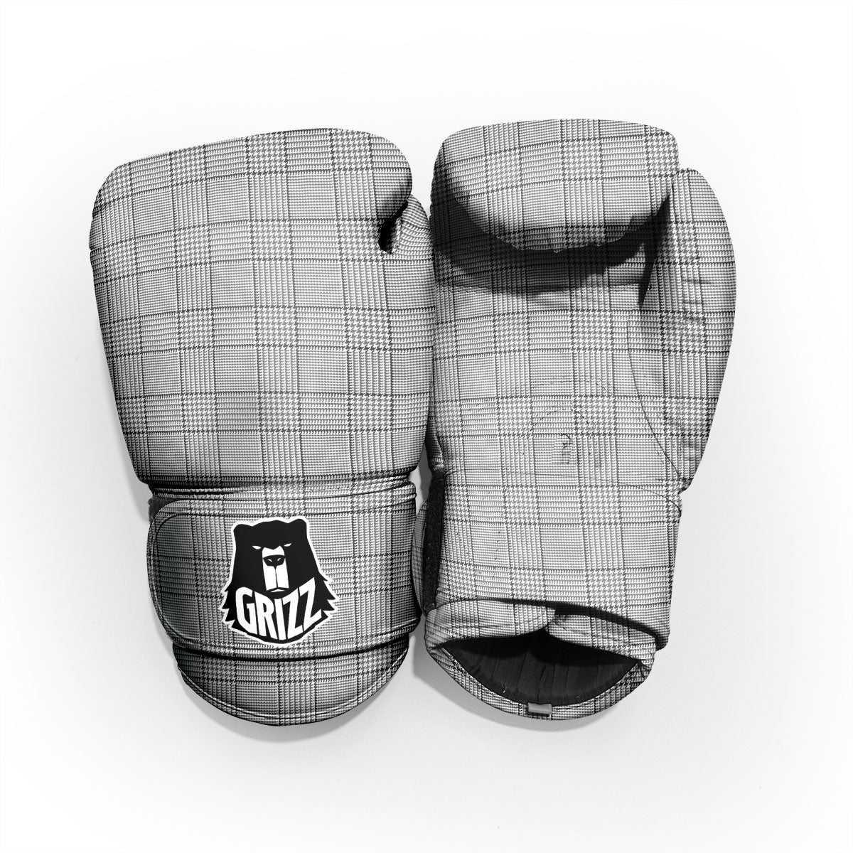 Glen Plaid White And Black Print Pro Boxing Glove