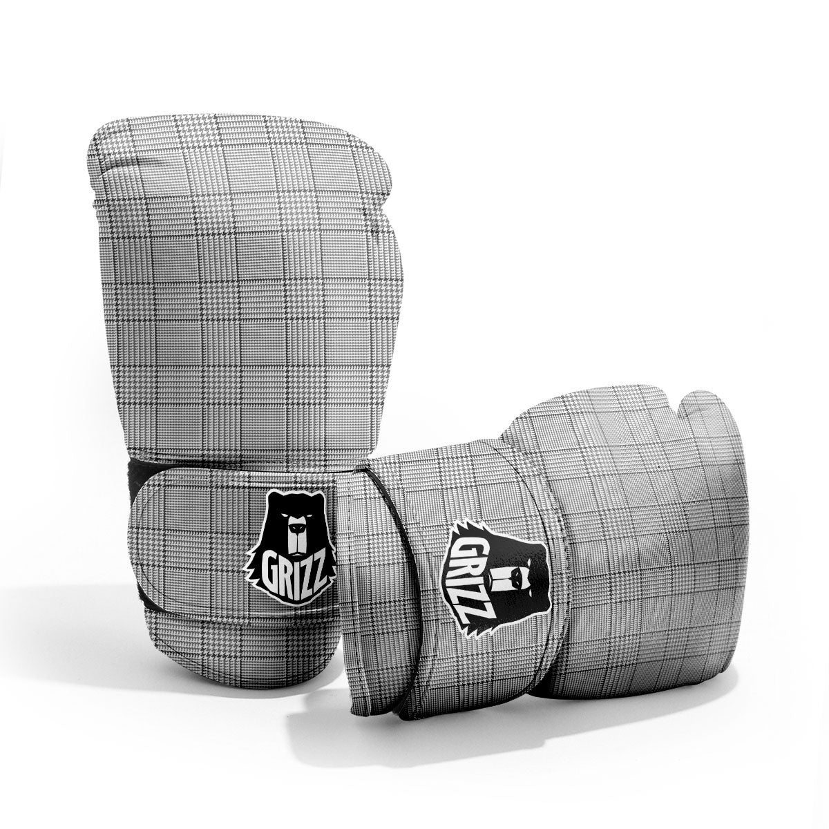 Glen Plaid White And Black Print Pro Boxing Glove
