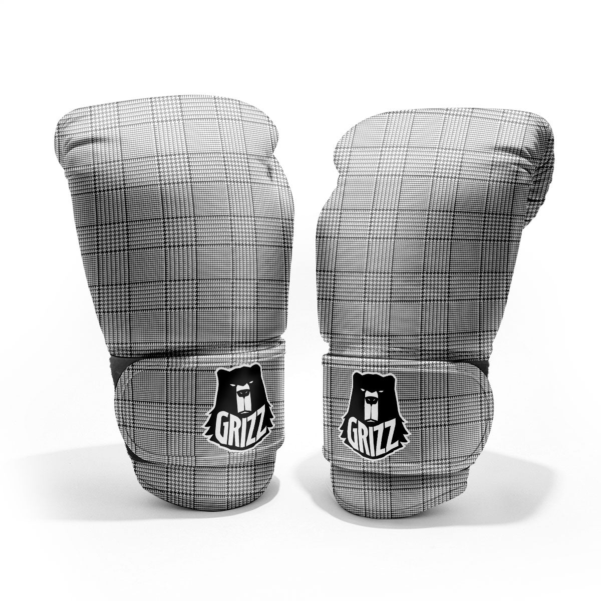 Glen Plaid White And Black Print Pro Boxing Glove