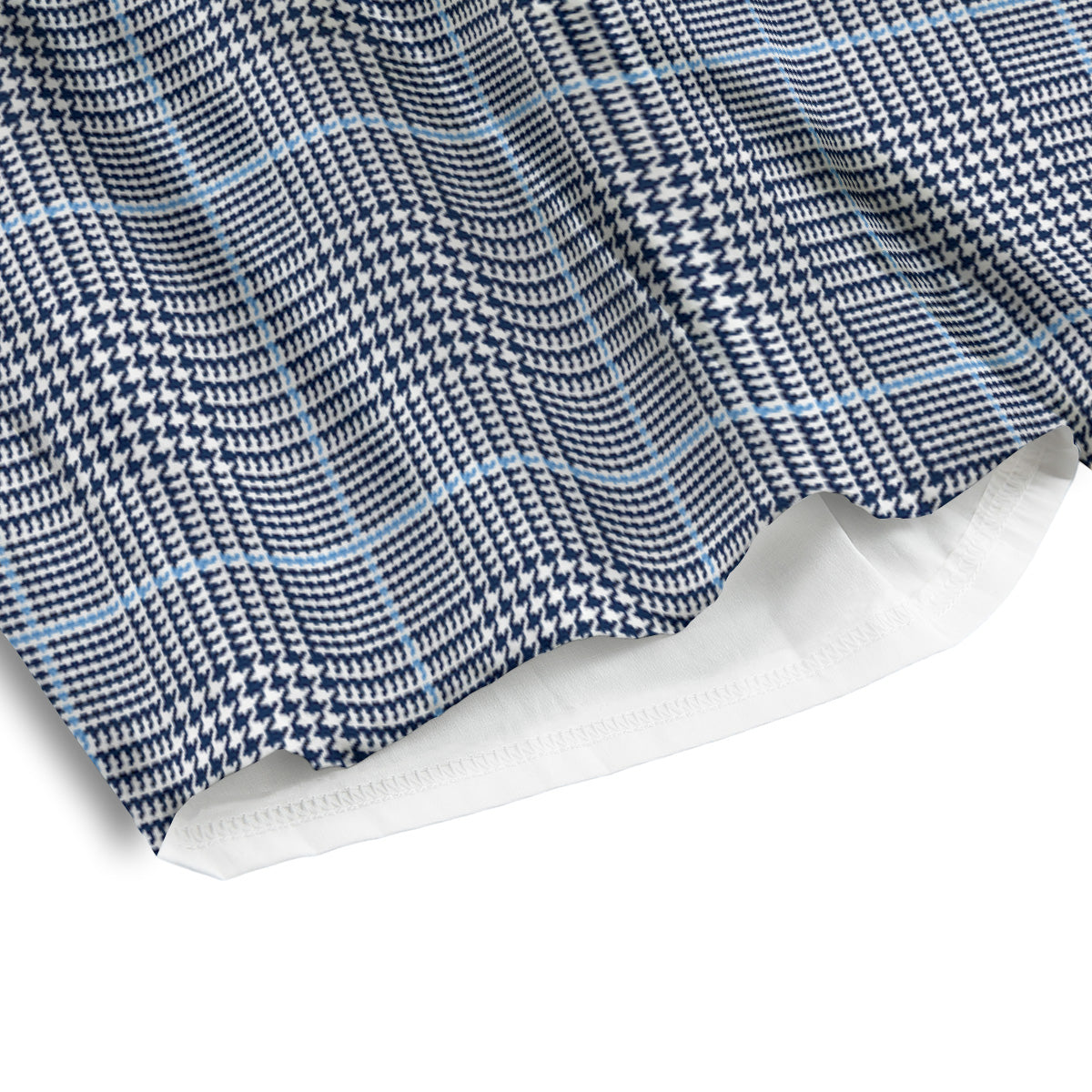 Glen Plaid White And Blue Print Men's Athletic Shorts