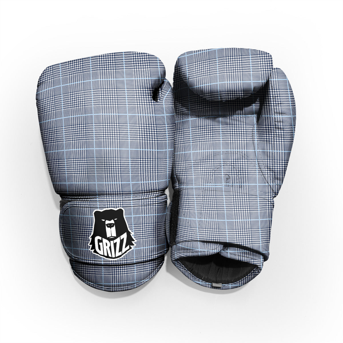Glen Plaid White And Blue Print Pro Boxing Glove
