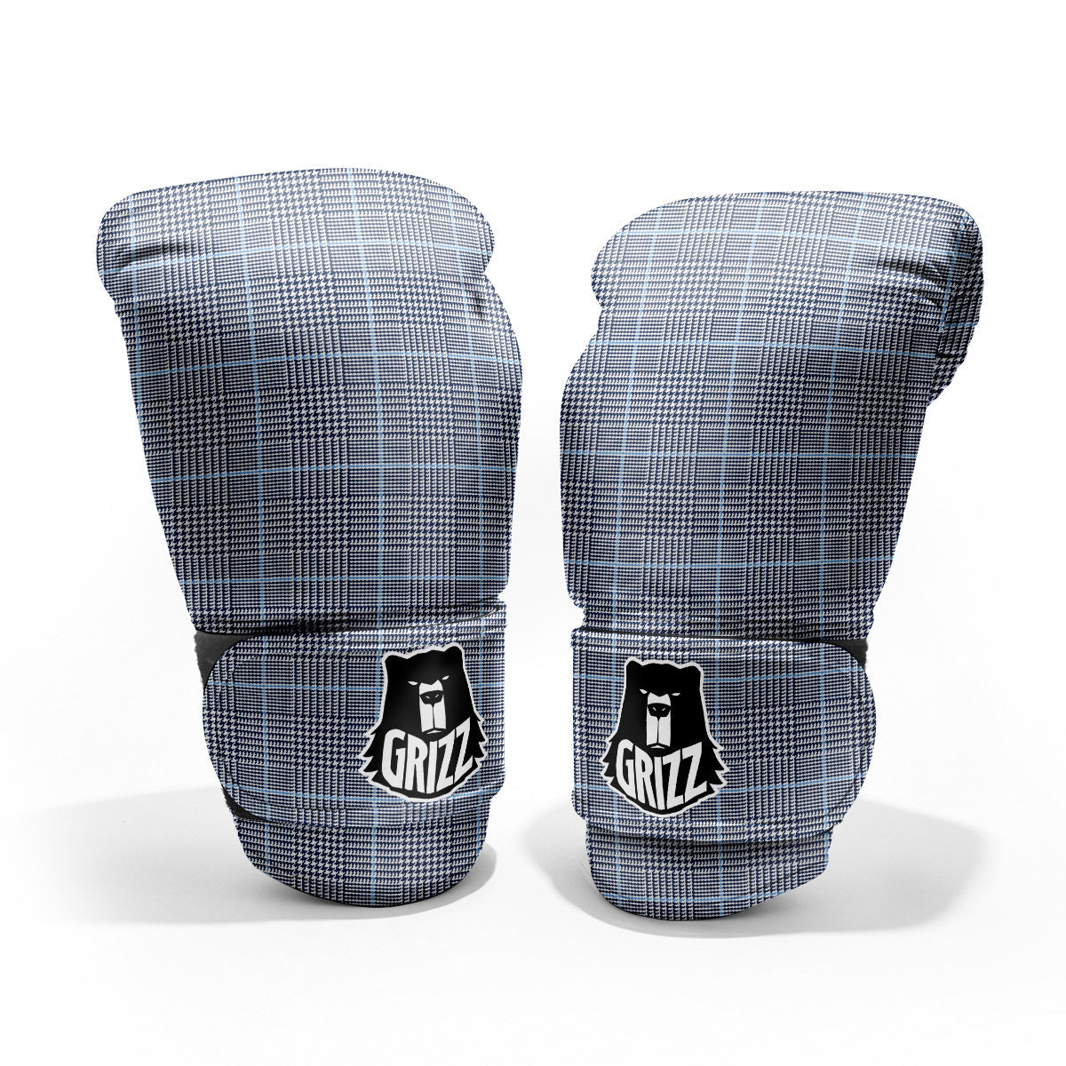Glen Plaid White And Blue Print Pro Boxing Glove