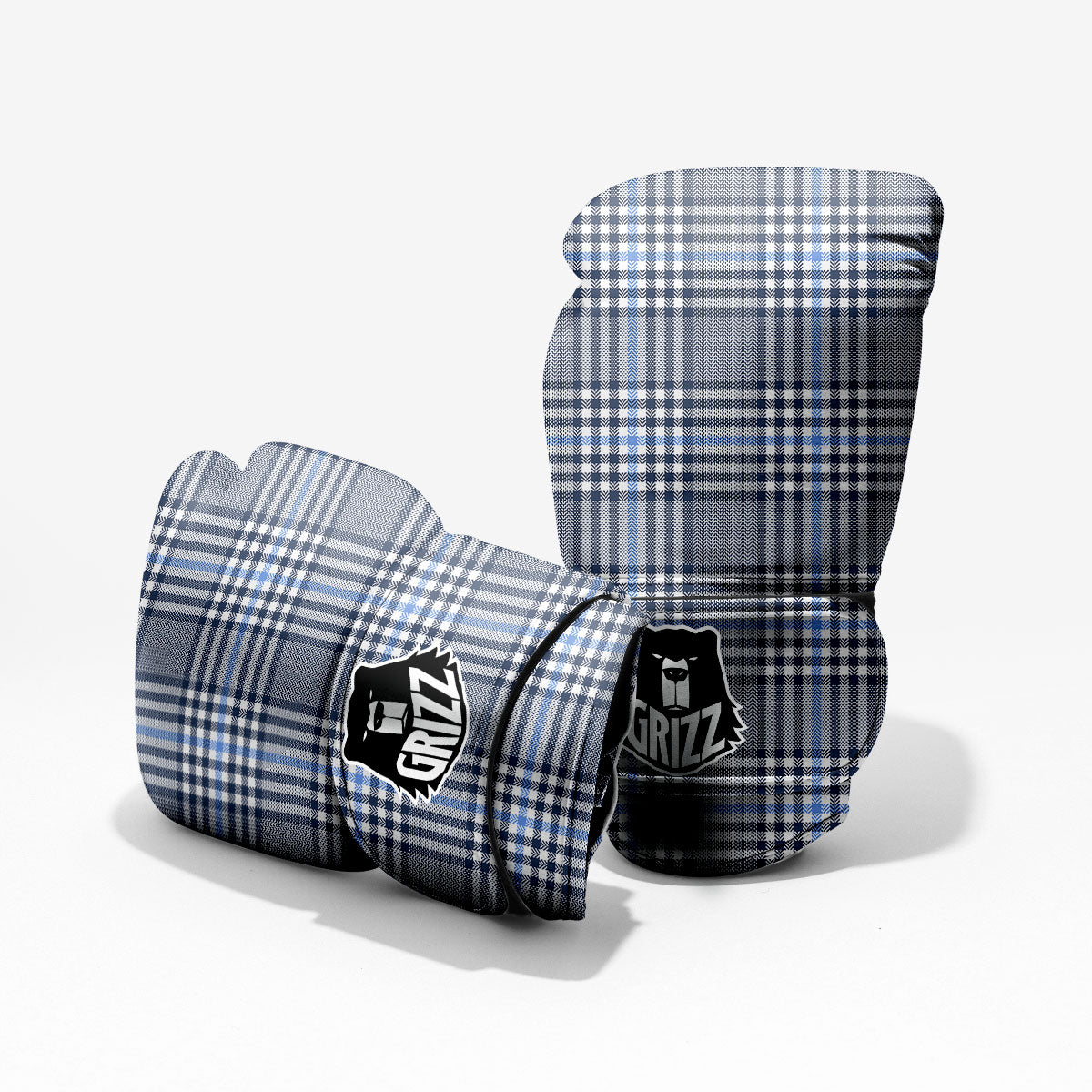 Glen Plaid White And Navy Print Pro Boxing Glove