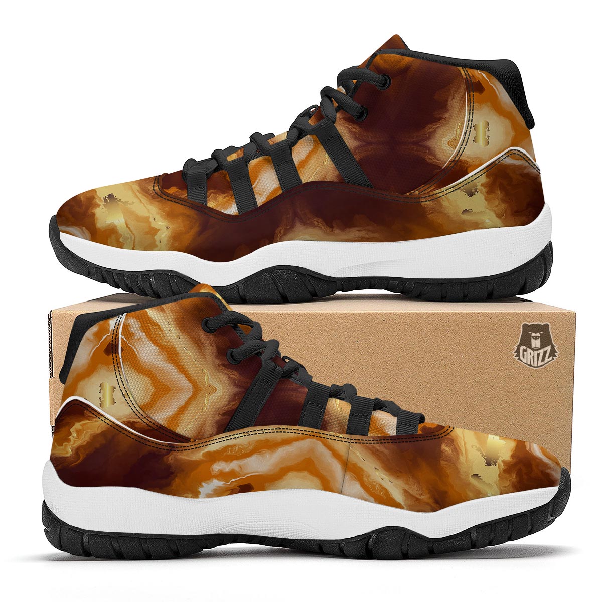 Glitch Effect Print Pattern Black Bball Shoes-grizzshop