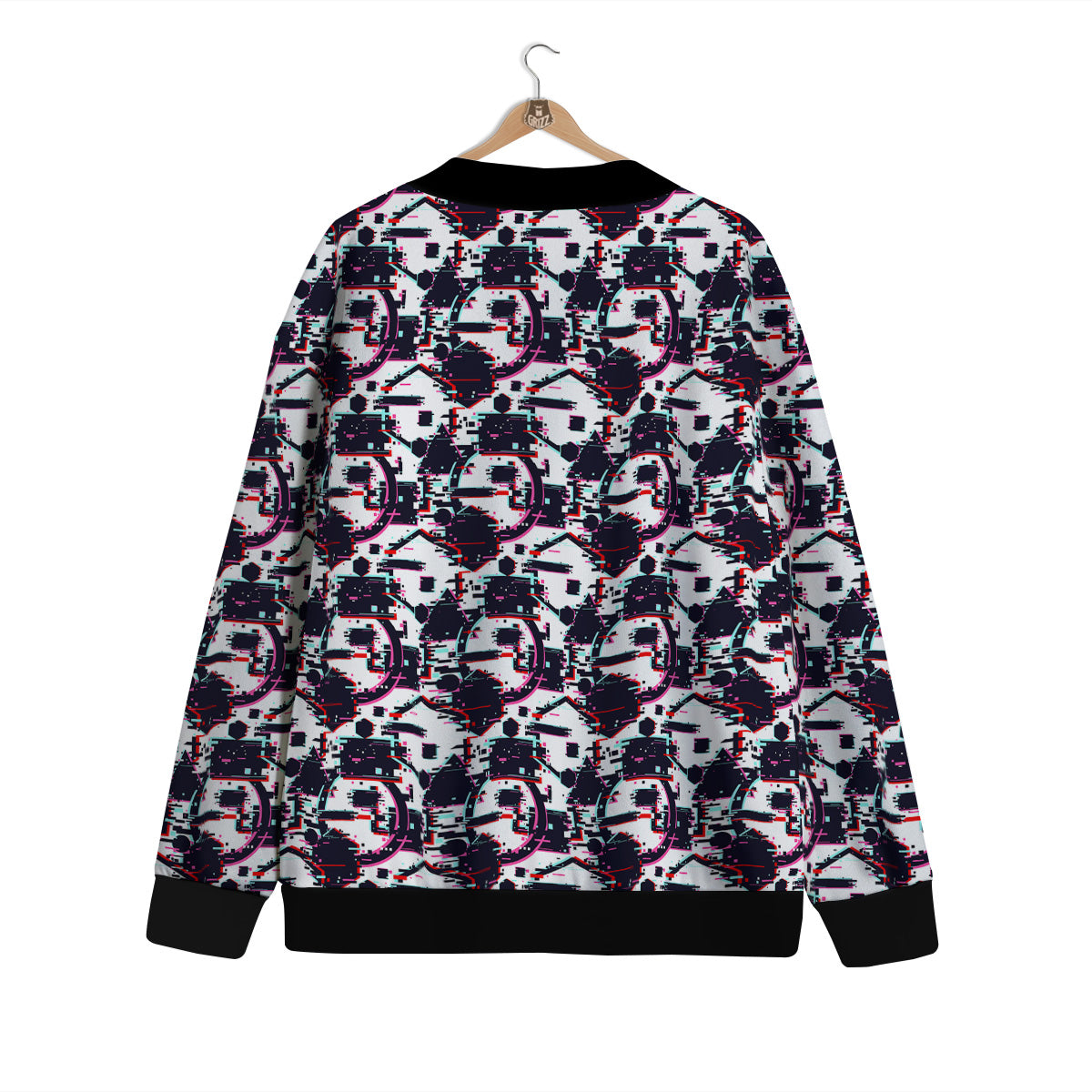 Glitch Effect Print Pattern Cardigan-grizzshop
