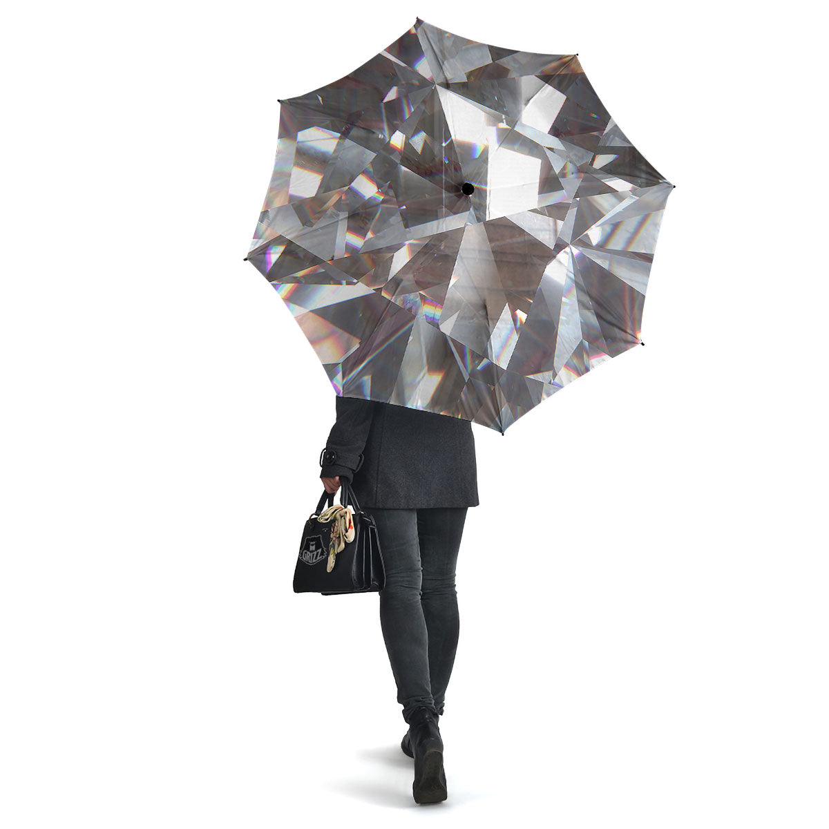 Glitter Artwork Diamond Print Umbrella-grizzshop