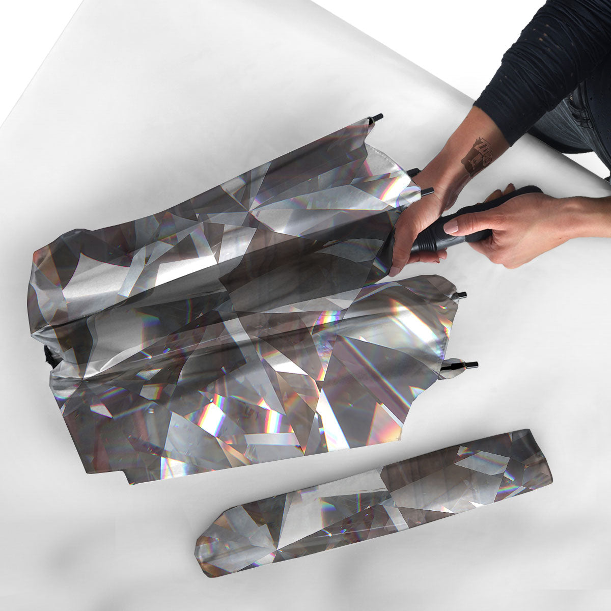 Glitter Artwork Diamond Print Umbrella-grizzshop