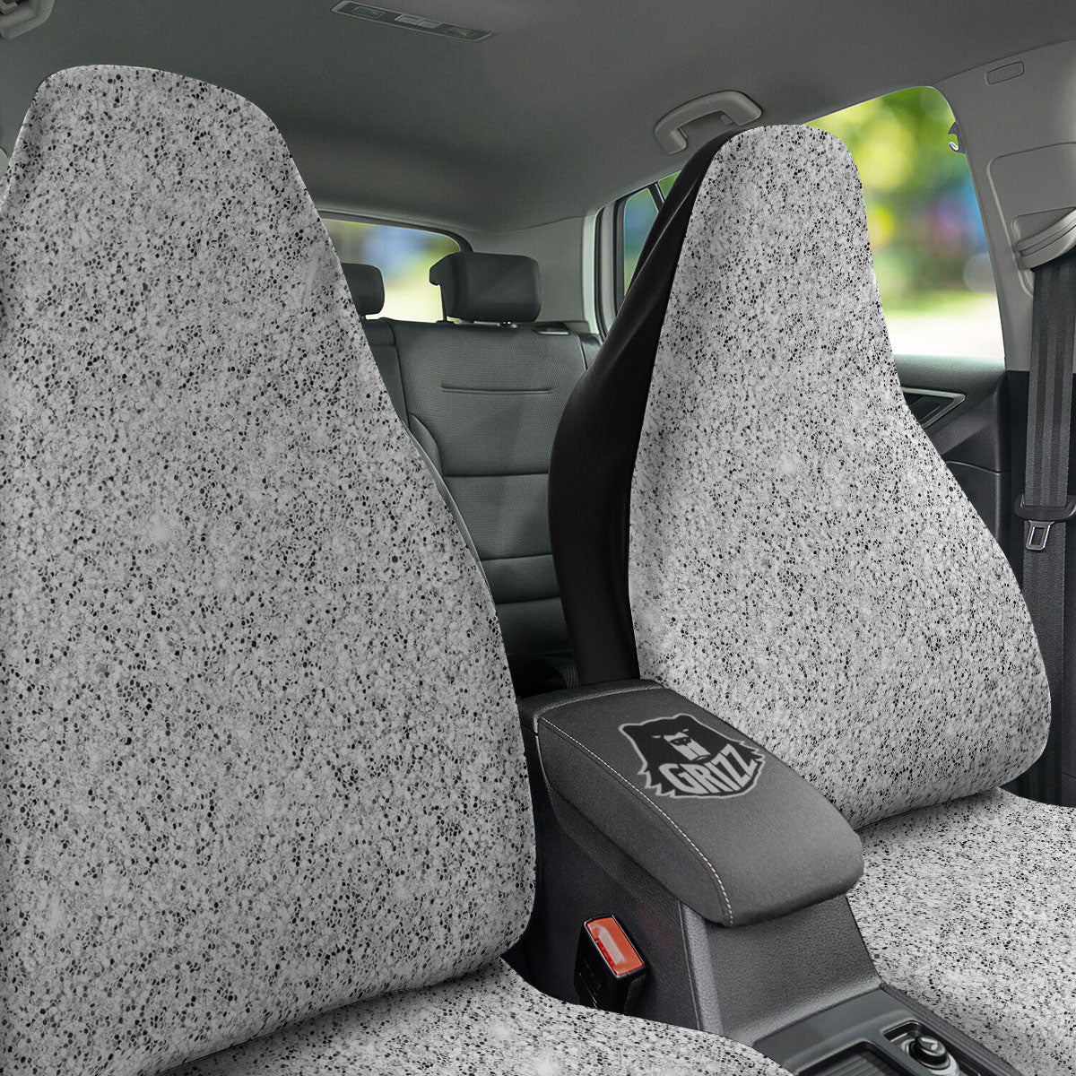 Glitter Artwork Light Silver Print Car Seat Covers-grizzshop