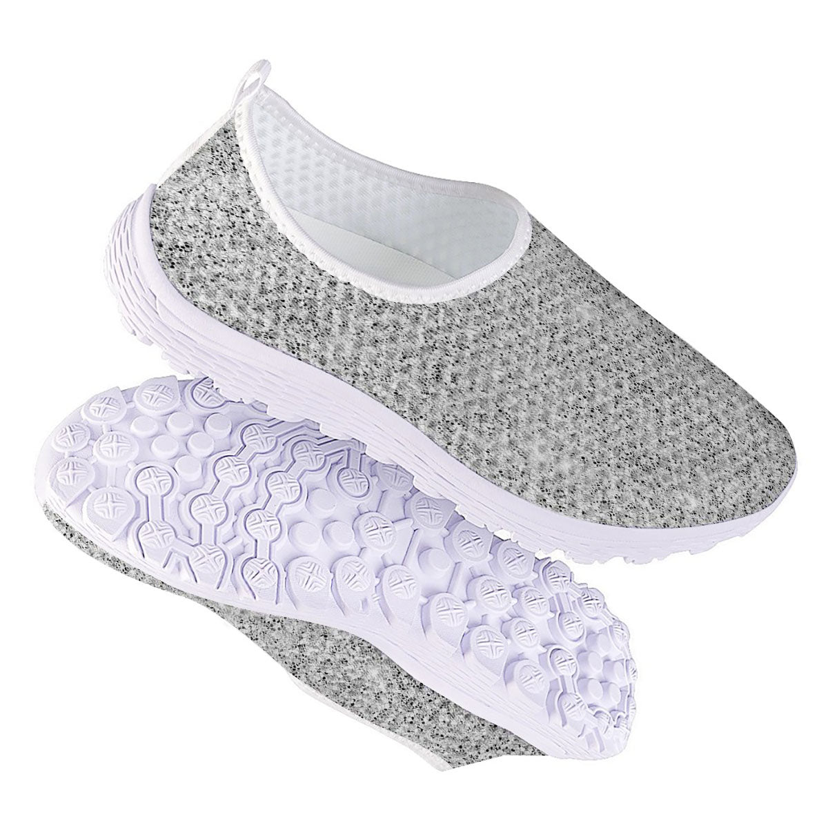 Glitter Artwork Light Silver Print Nurse Shoes-grizzshop