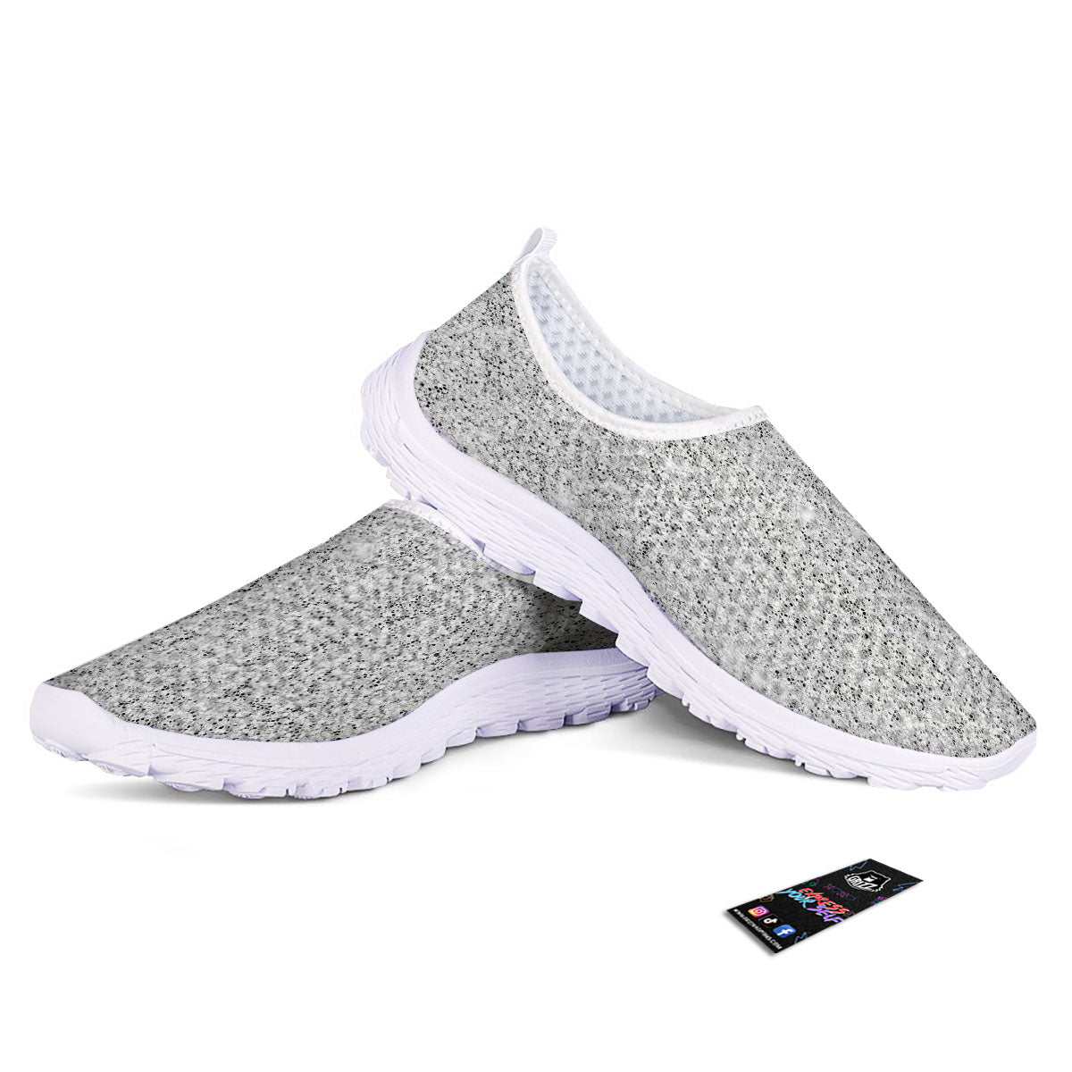 Glitter Artwork Light Silver Print Nurse Shoes-grizzshop