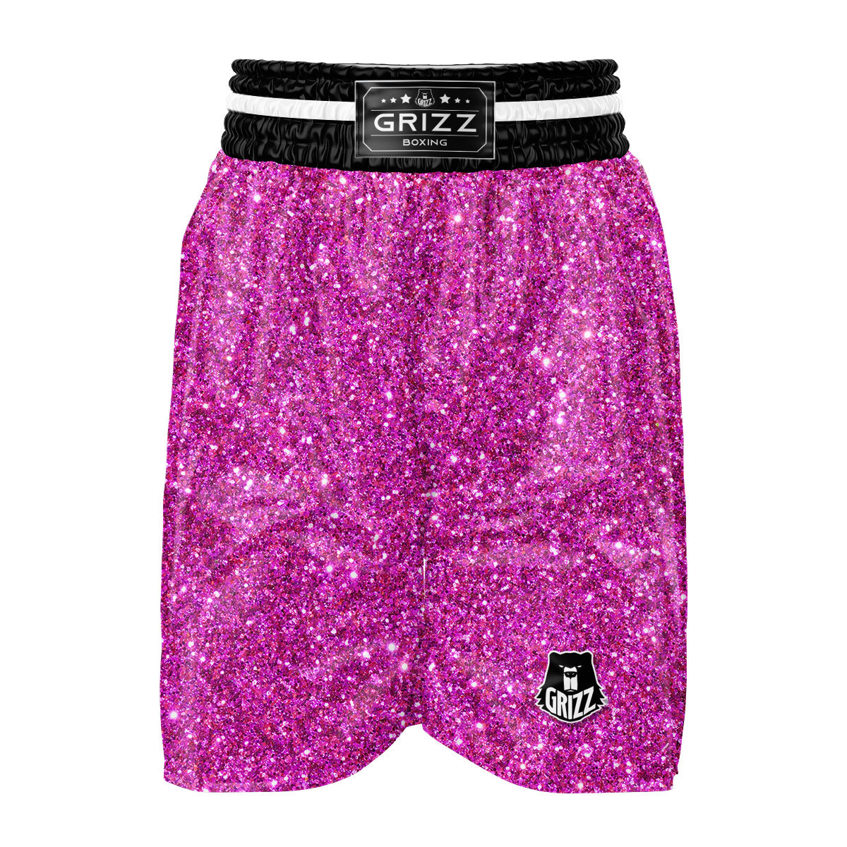 Glitter Artwork Magenta Pink Print Boxing Shorts-grizzshop