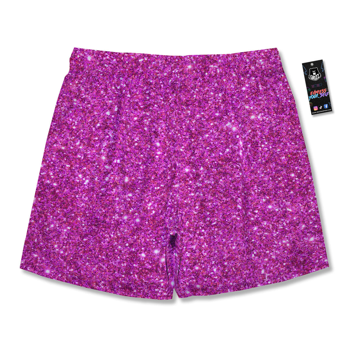 Glitter Artwork Magenta Pink Print Men's Running Shorts-grizzshop