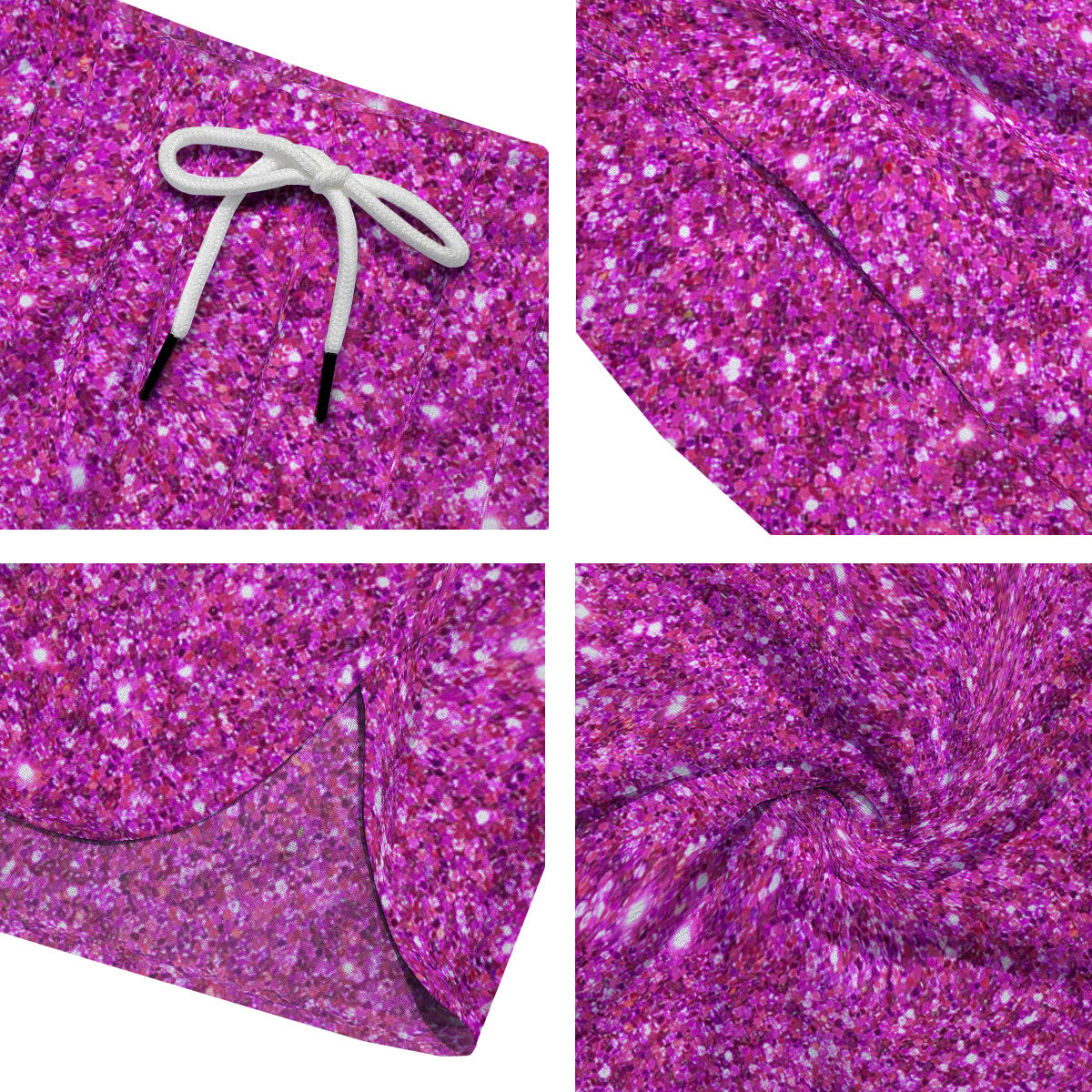 Glitter Artwork Magenta Pink Print Men's Running Shorts-grizzshop