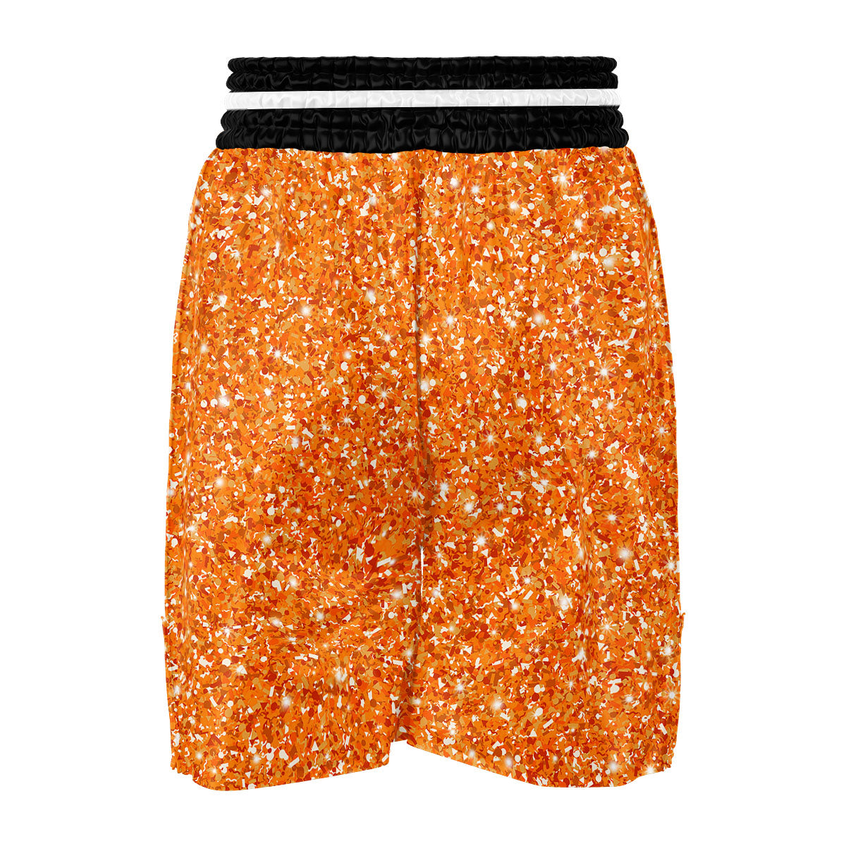Glitter Artwork Orange Print Boxing Shorts-grizzshop