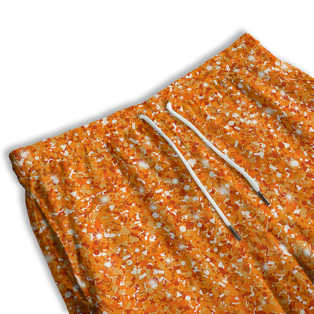 Glitter Artwork Orange Print Men's Athletic Shorts