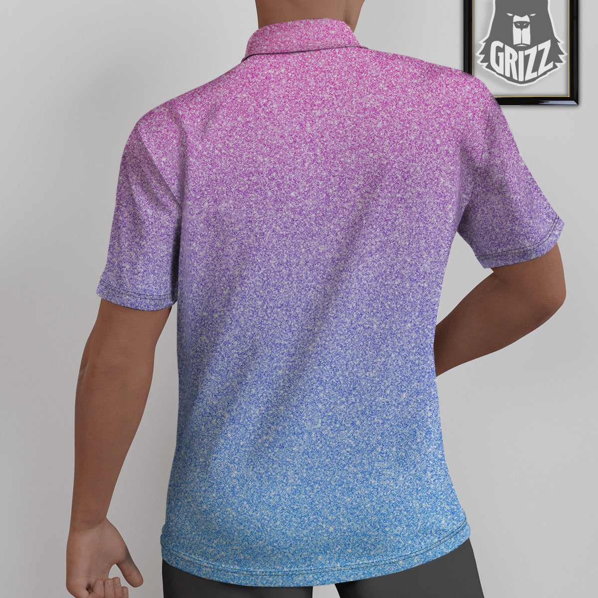 Glitter Artwork Pastel Print Pattern Untucked Shirts-grizzshop