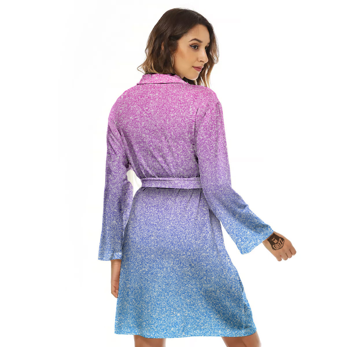 Glitter Artwork Pastel Print Pattern Women's Robe-grizzshop