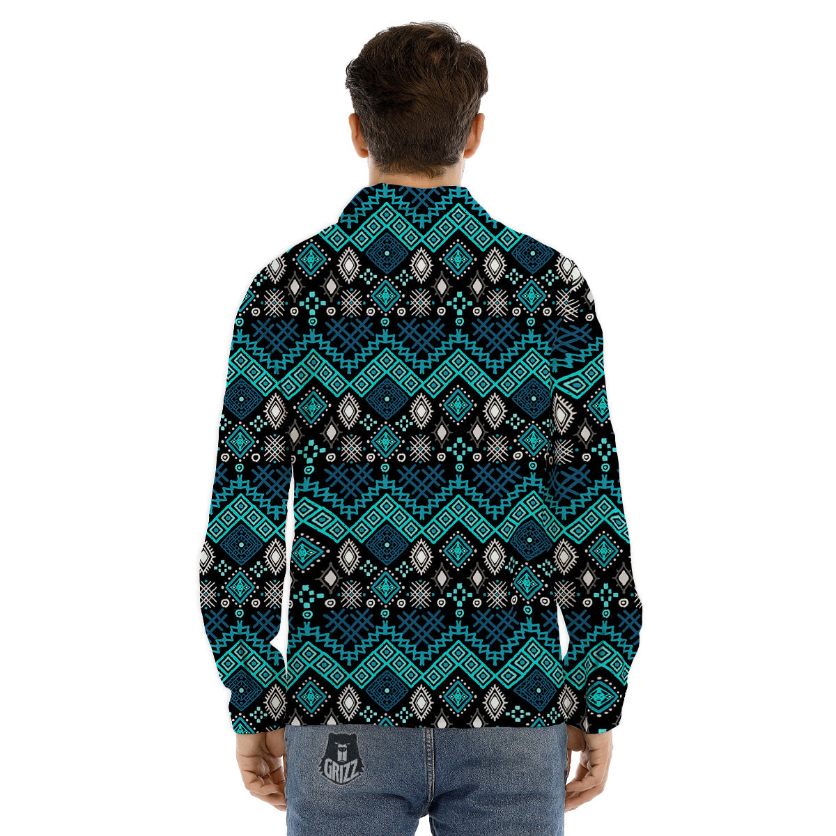 Glitter Rainbow Print Pattern Men's Dress Shirts-grizzshop