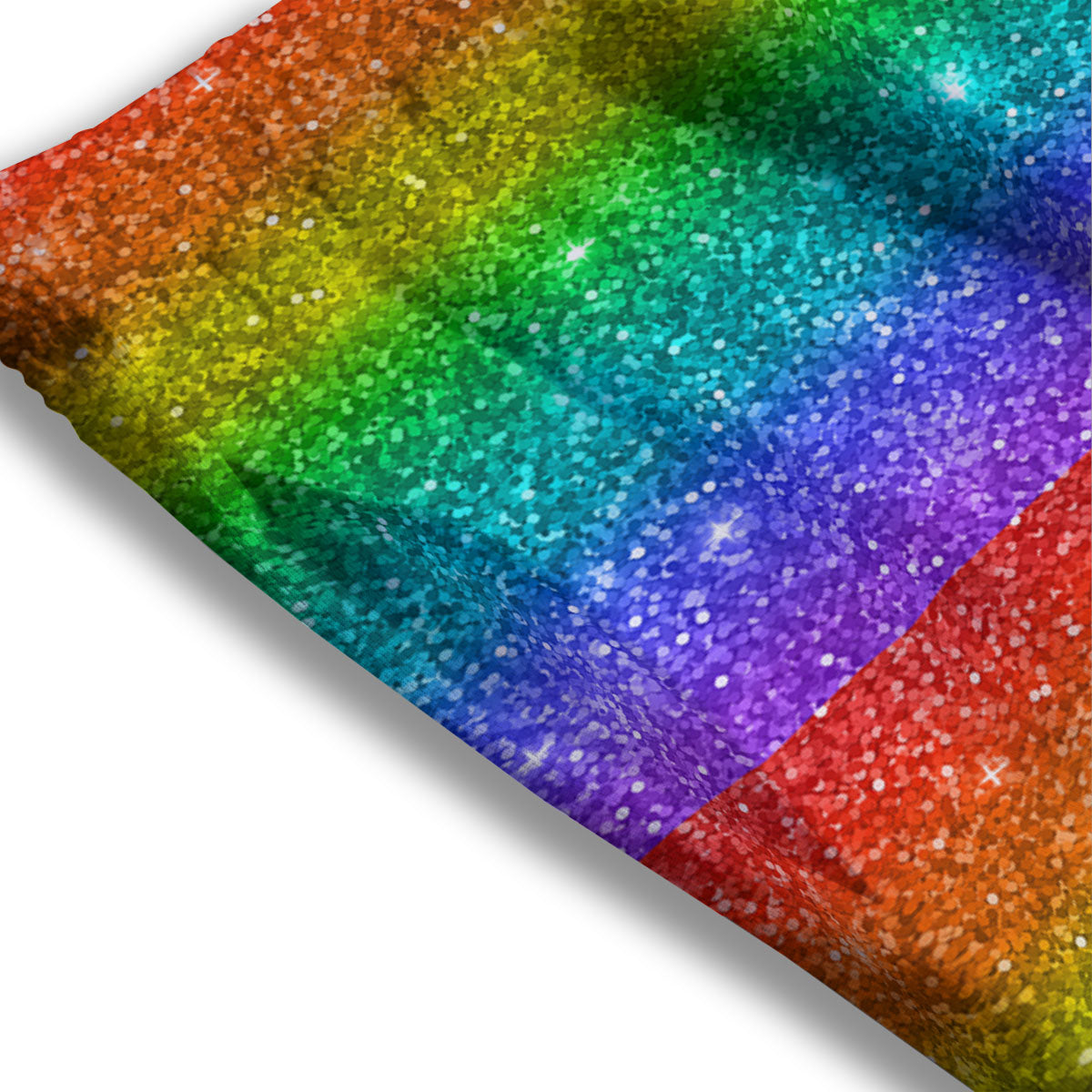 Glitter Rainbow Print Pattern Mesh Shorts