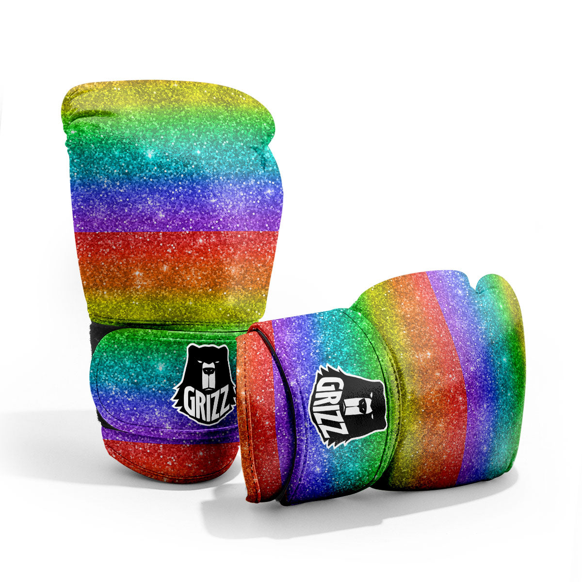Glitter Rainbow Print Pattern Pro Boxing Glove