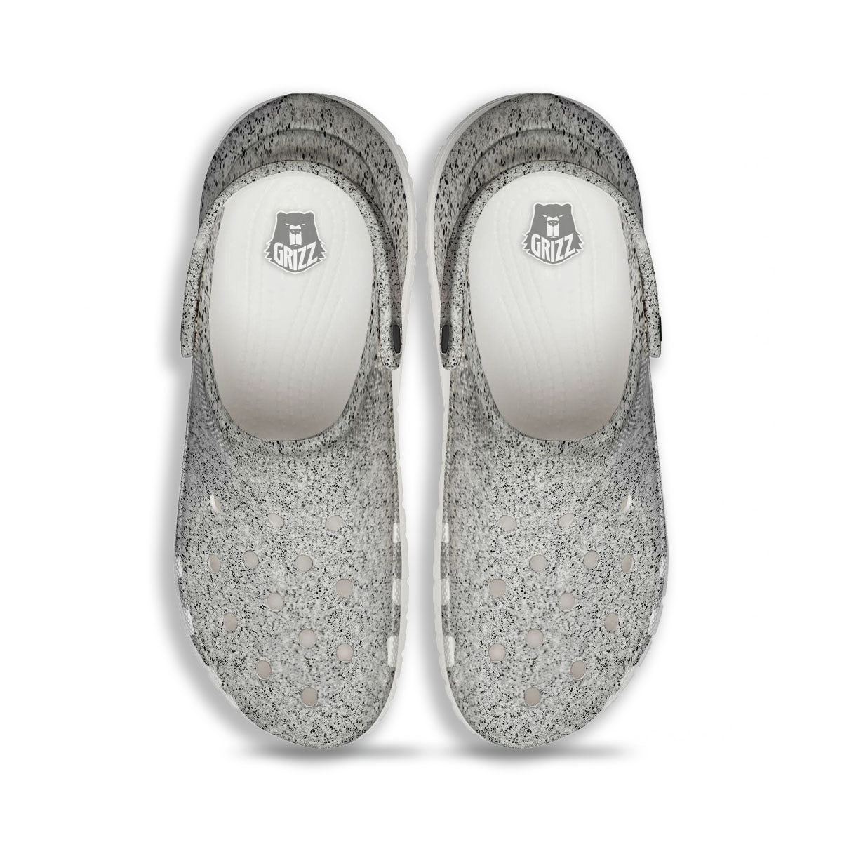 Glitter Texture Light Silver Print Clog-grizzshop