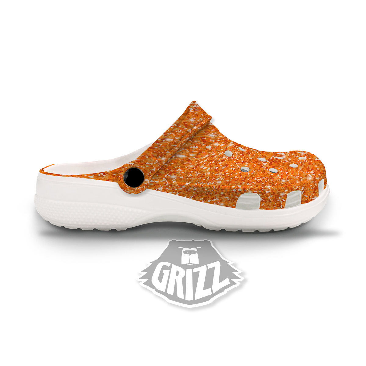 Glitter Texture Orange Print Clog-grizzshop