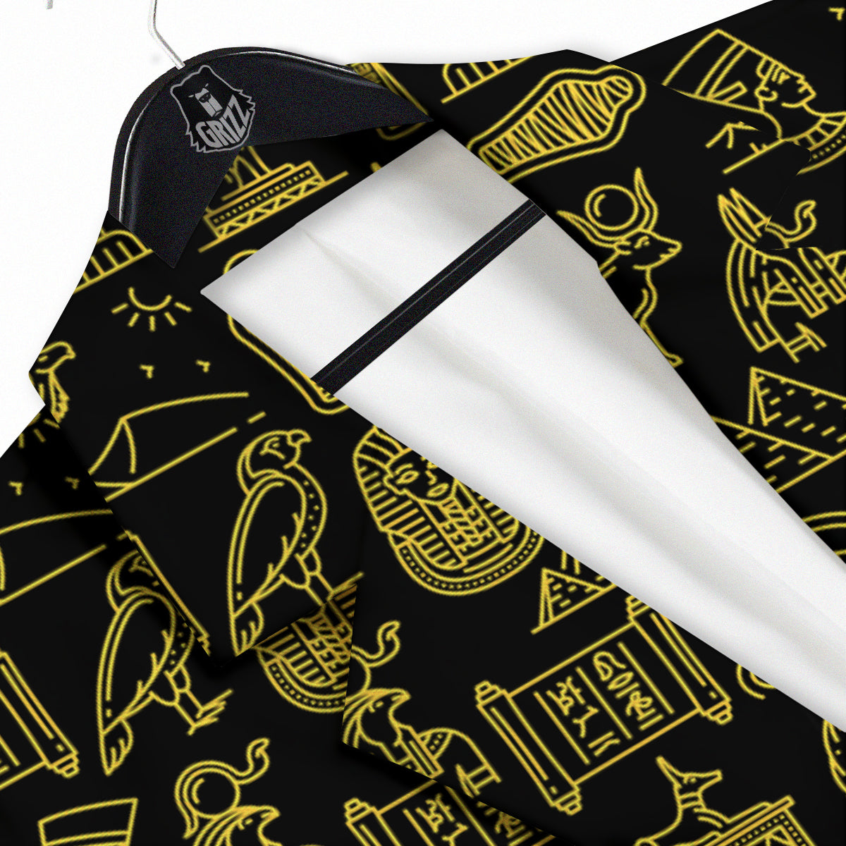 Glod Ancient Egyptian Print Pattern Men's Sport Coat-grizzshop