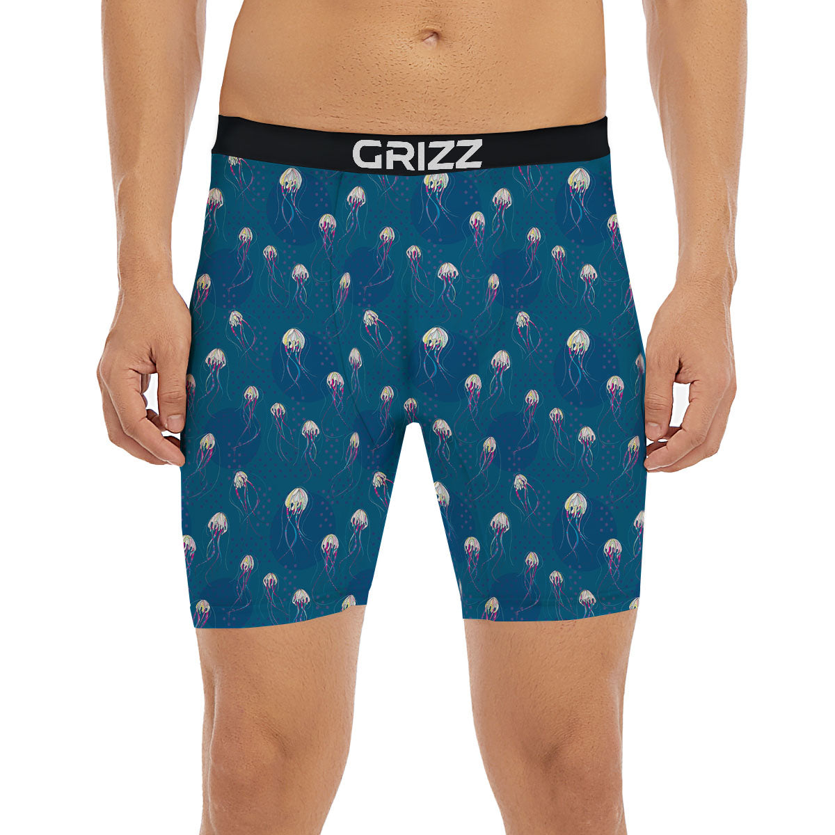 Glowing Jellyfish Print Pattern Boxer Briefs-grizzshop