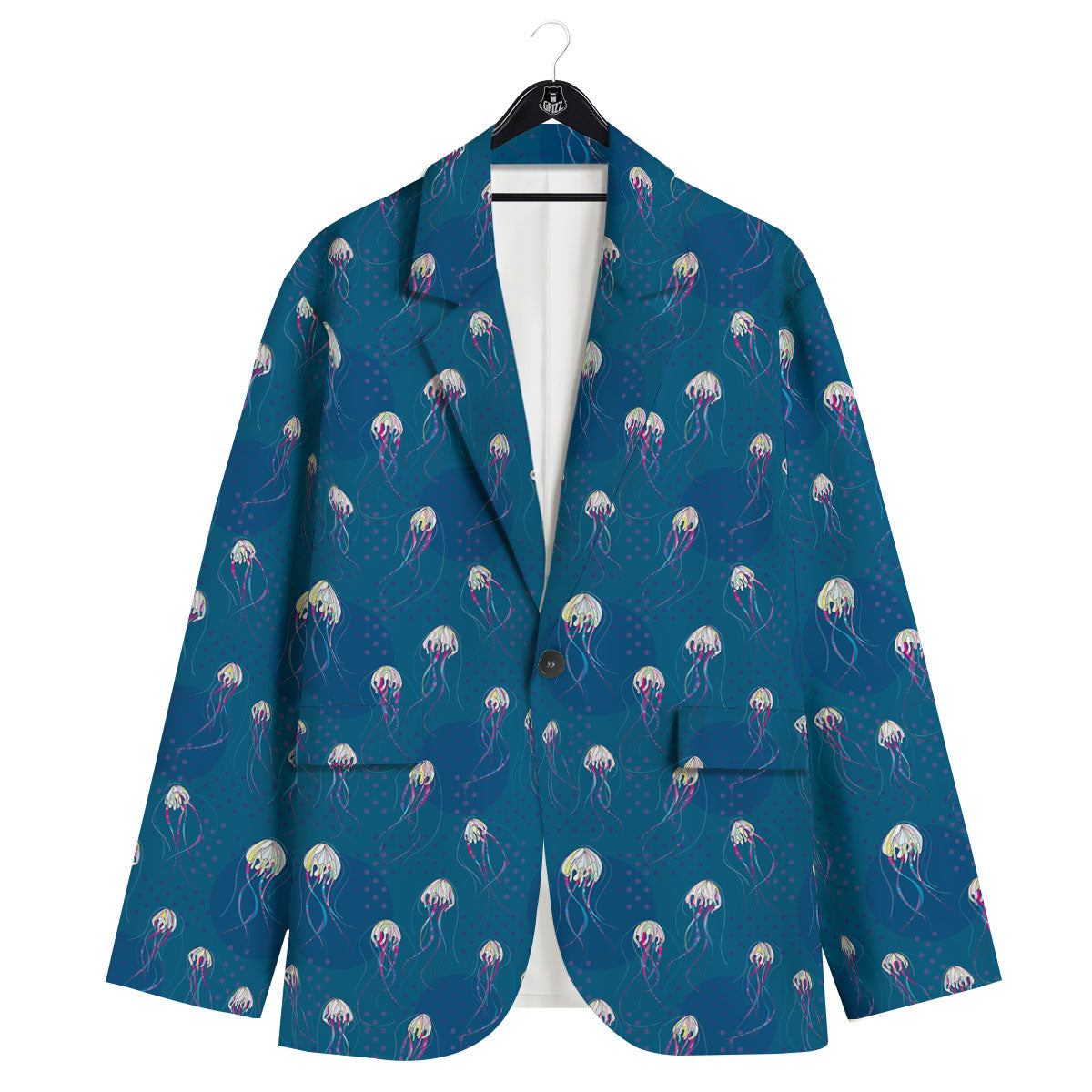 Glowing Jellyfish Print Pattern Men's Sport Coat-grizzshop