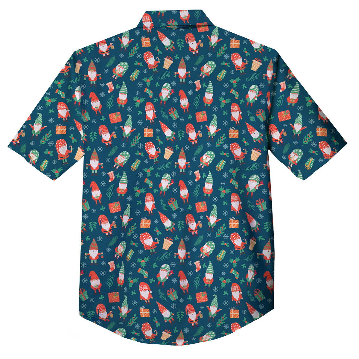 Gnomes Christmas Print Pattern Button Up Shirt-grizzshop