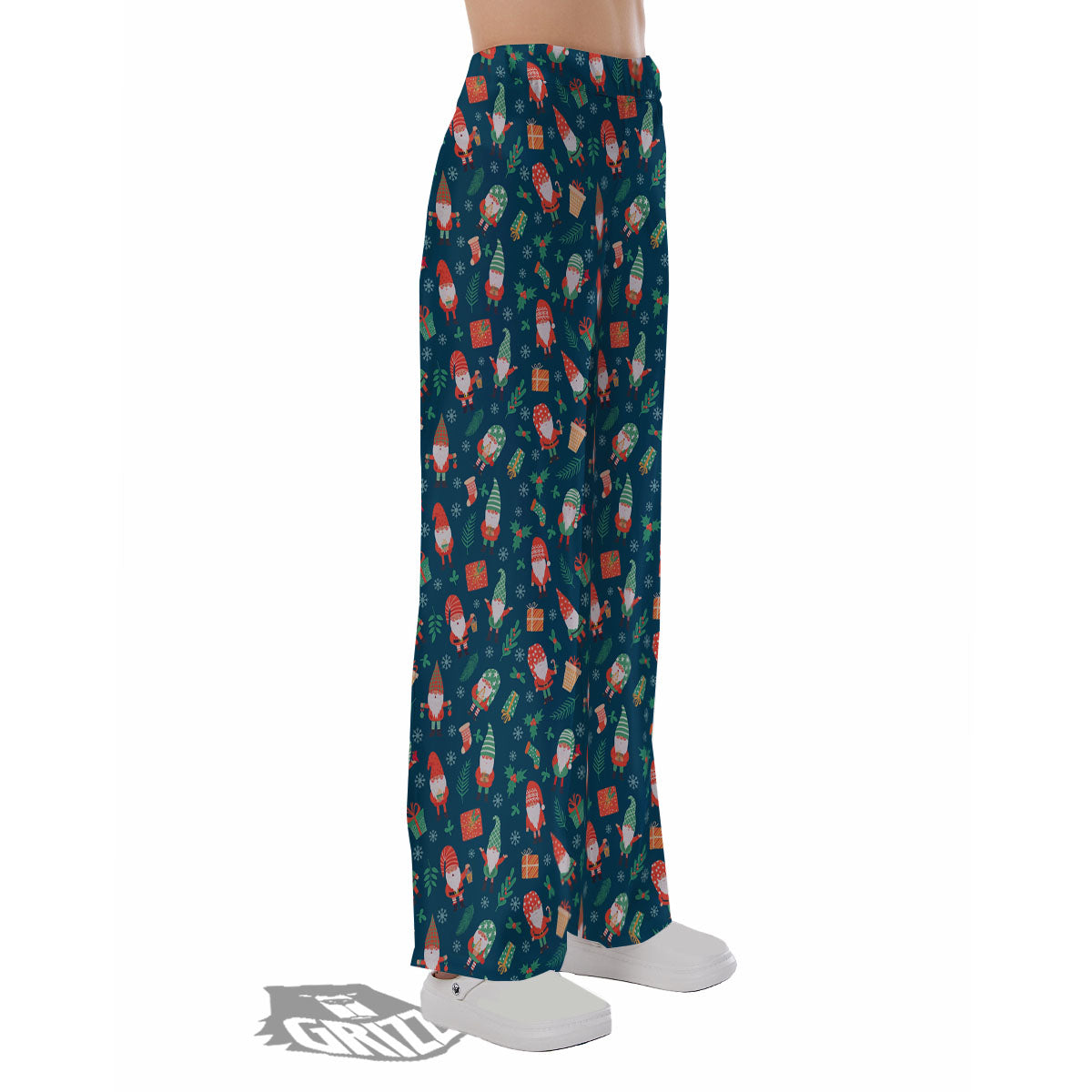 Gnomes Christmas Print Pattern Pajama Pants-grizzshop
