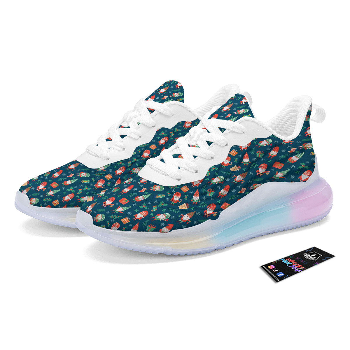 Gnomes Christmas Print Pattern Running Sneakers-grizzshop