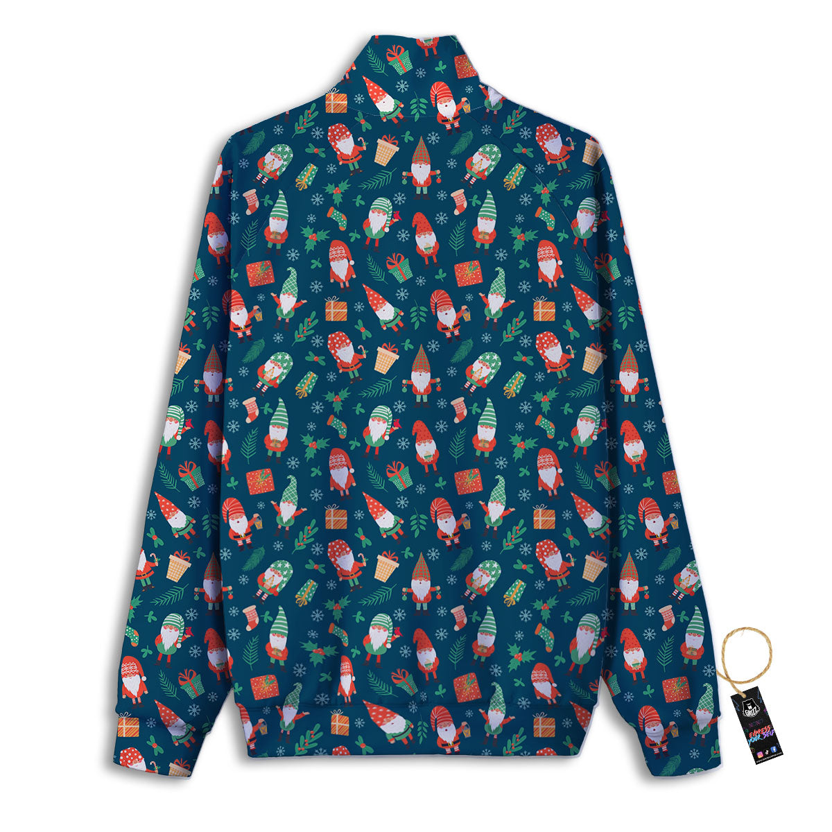Gnomes Christmas Print Pattern Track Jacket-grizzshop