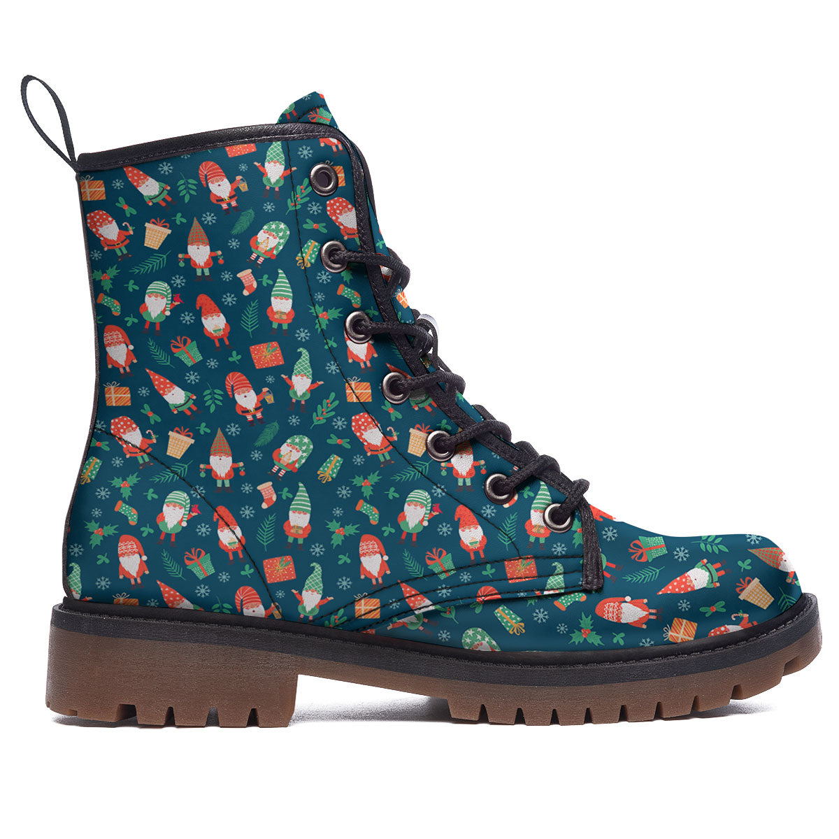 Gnomes Christmas Print Pattern Work Boots-grizzshop