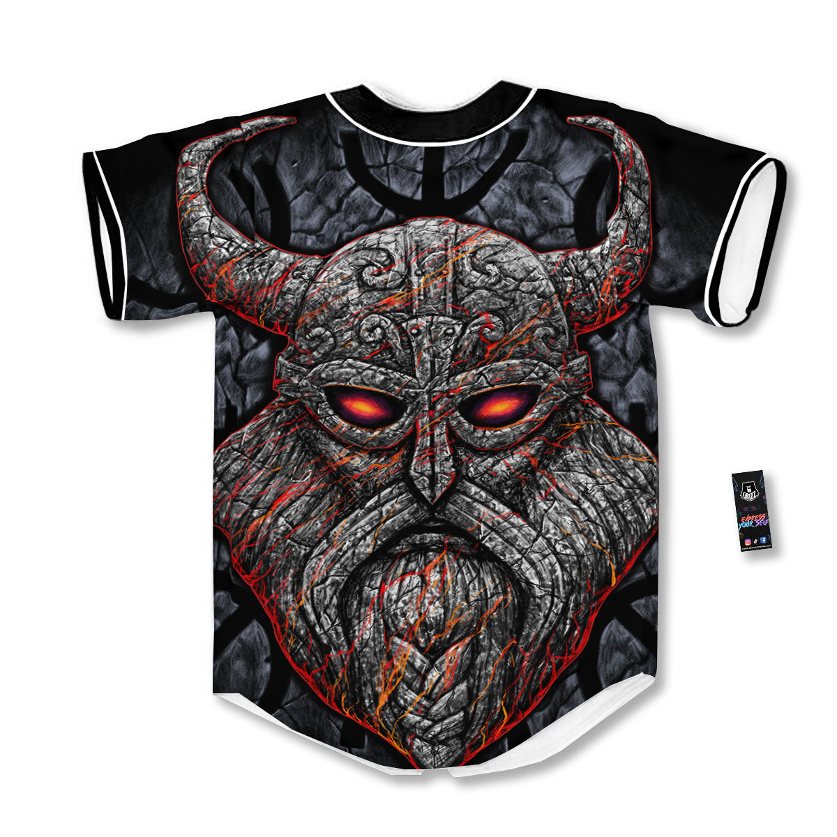 God Odin Ancient Viking Norse Print Baseball Jersey-grizzshop