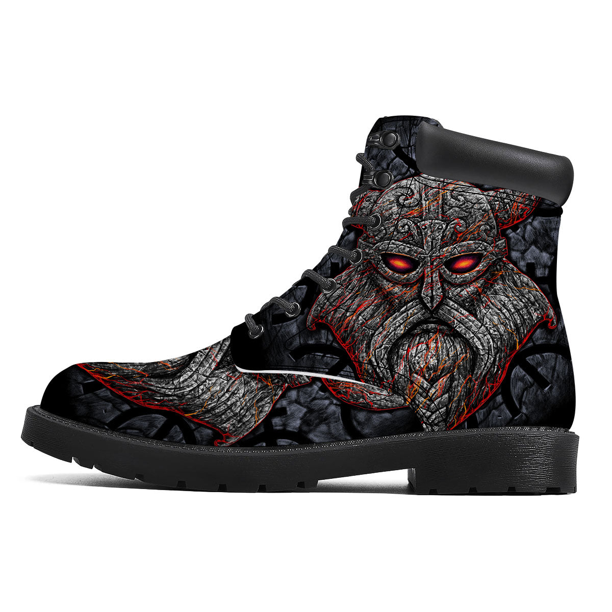 God Odin Ancient Viking Norse Print Boots-grizzshop