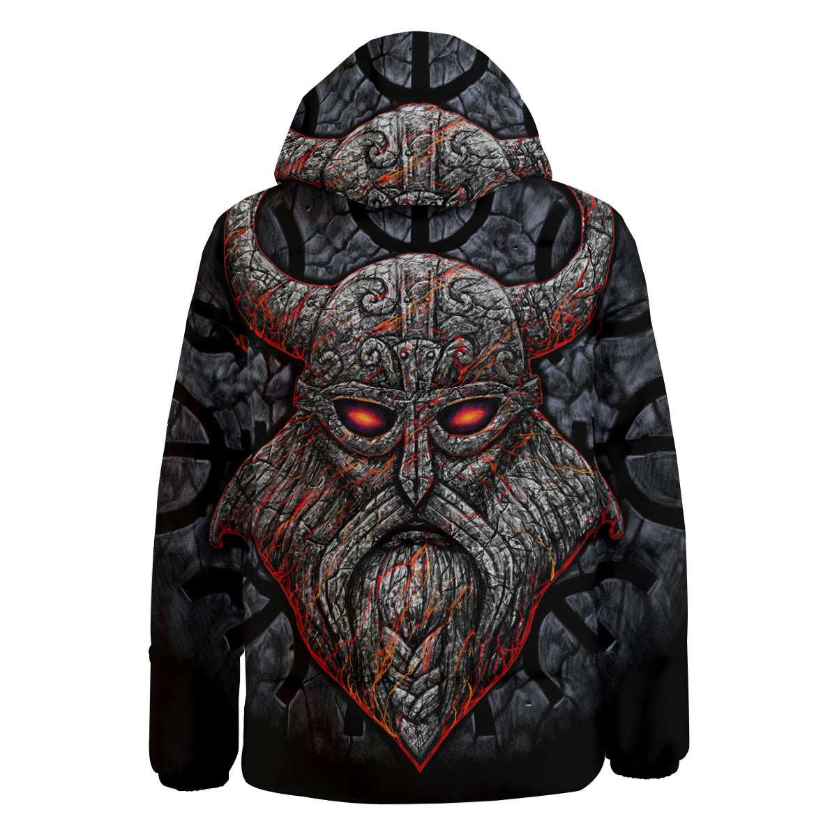 God Odin Ancient Viking Norse Print Down Jacket-grizzshop