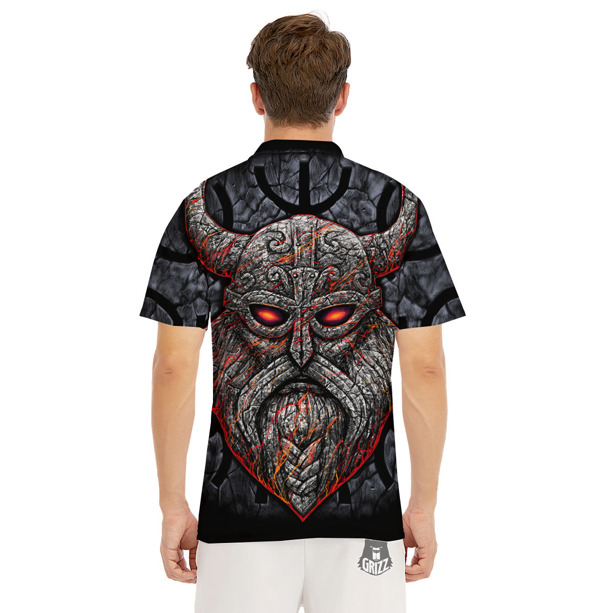 God Odin Ancient Viking Norse Print Men's Golf Shirts-grizzshop