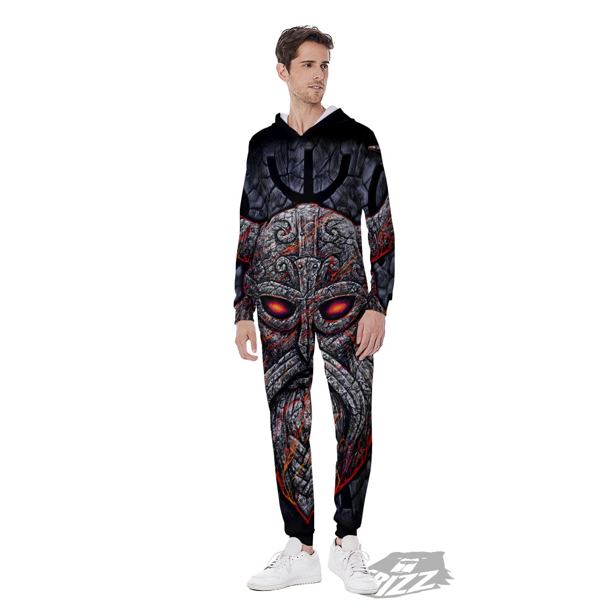 God Odin Ancient Viking Norse Print Men's Jumpsuit-grizzshop