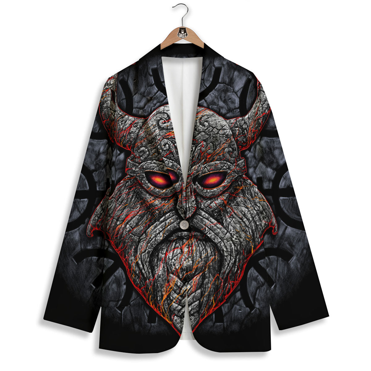 God Odin Ancient Viking Norse Print Women's Blazer-grizzshop