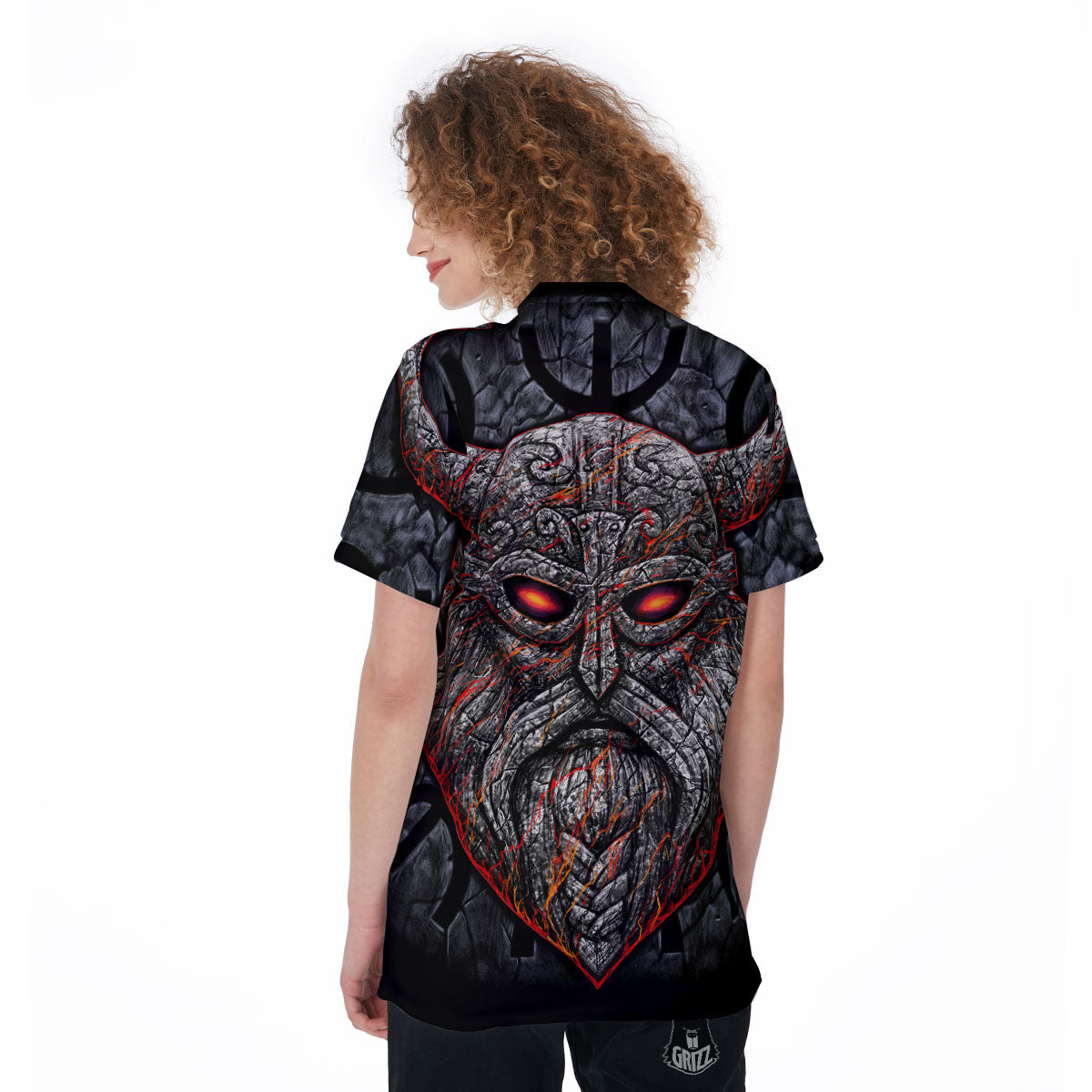 God Odin Ancient Viking Norse Print Women's Golf Shirts-grizzshop