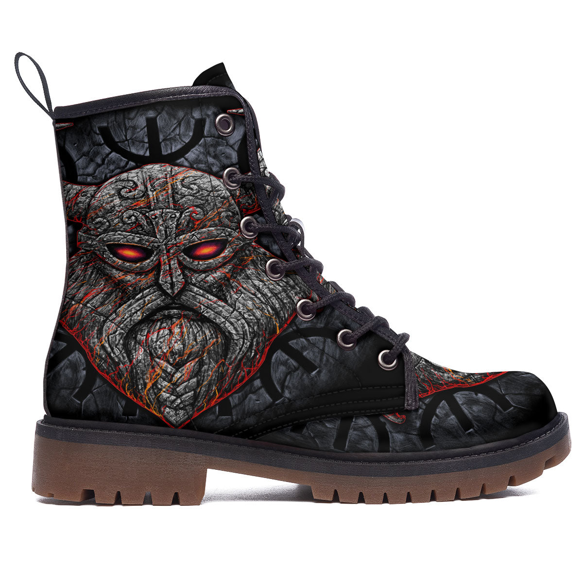God Odin Ancient Viking Norse Print Work Boots-grizzshop