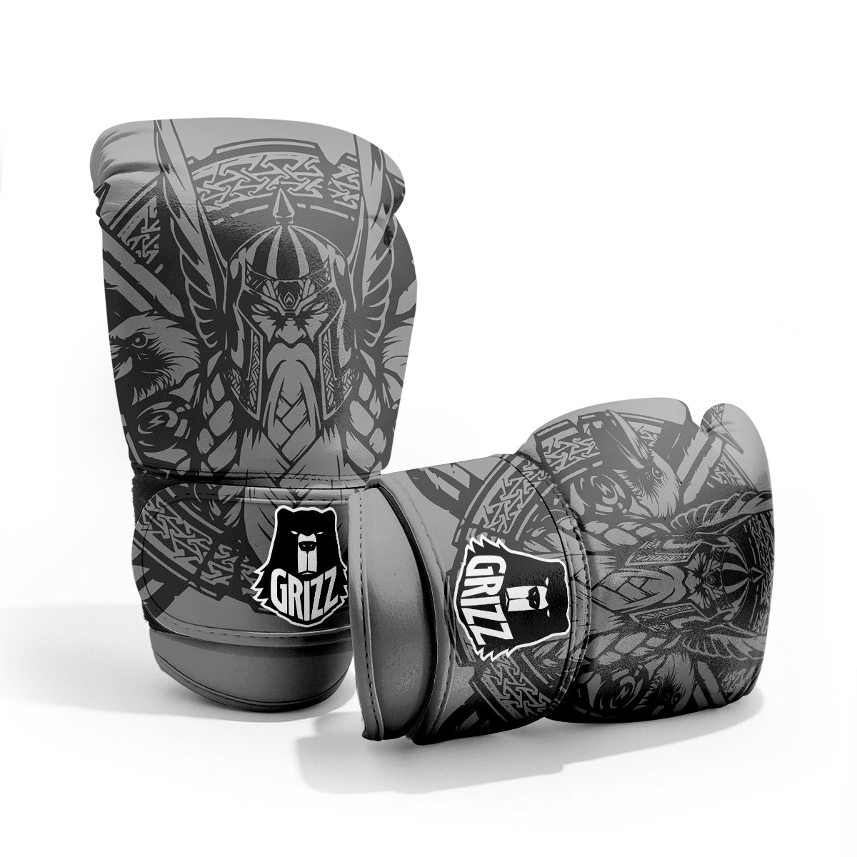 God Odin Grey Color Print Pro Boxing Glove