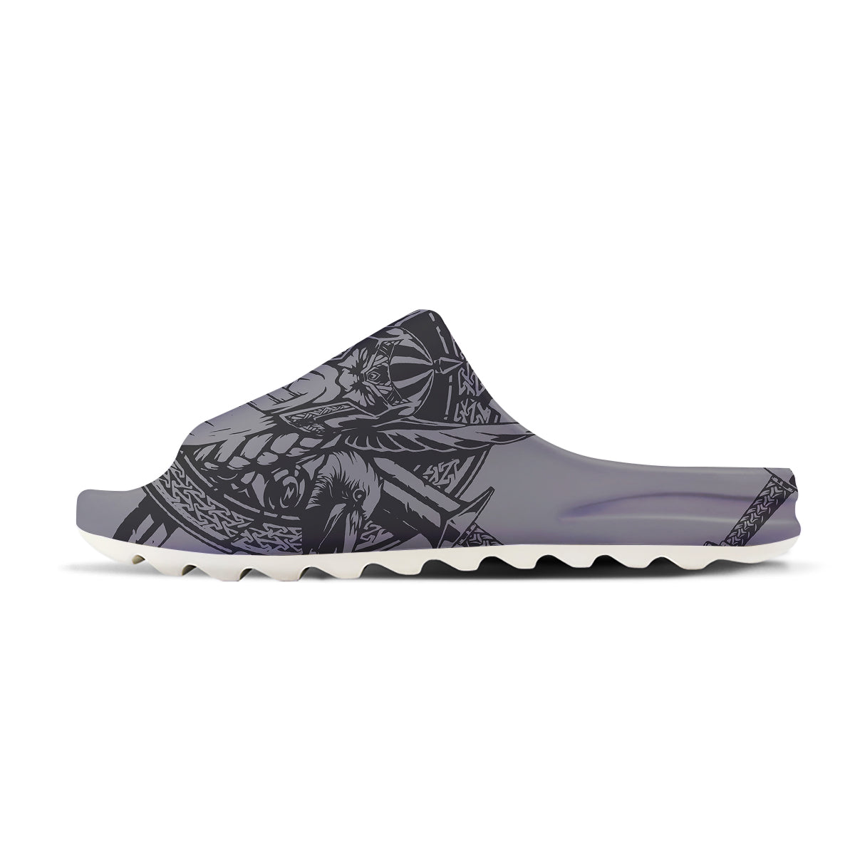 God Odin Grey Color Print Sandals-grizzshop