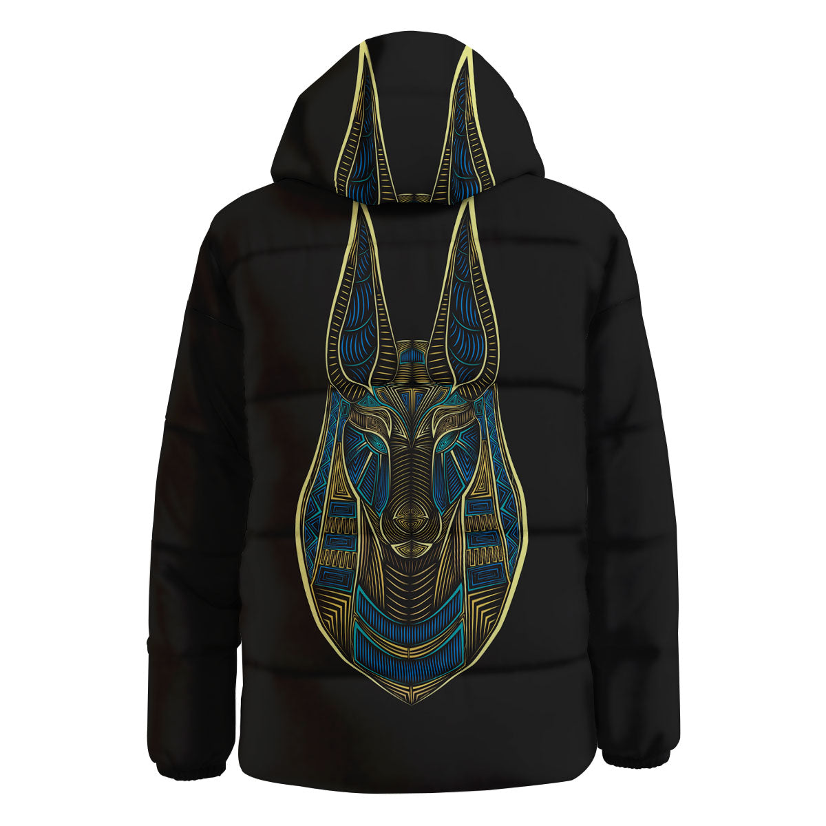 Gods Ancient Egyptian Print Down Jacket-grizzshop