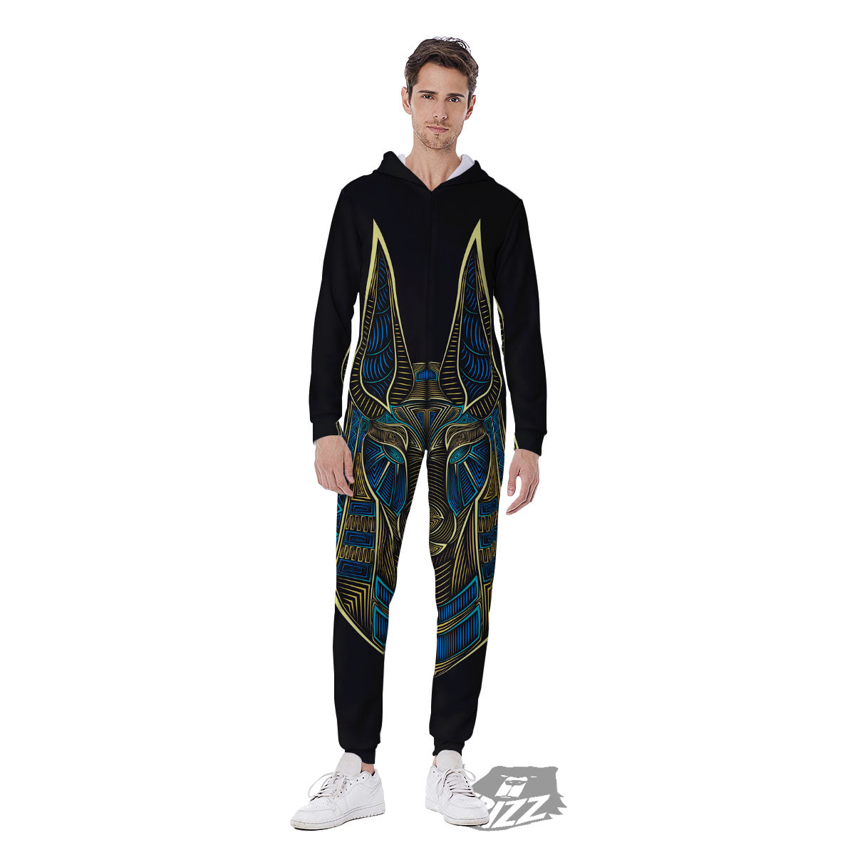 Gods Ancient Egyptian Print Men's Jumpsuit-grizzshop