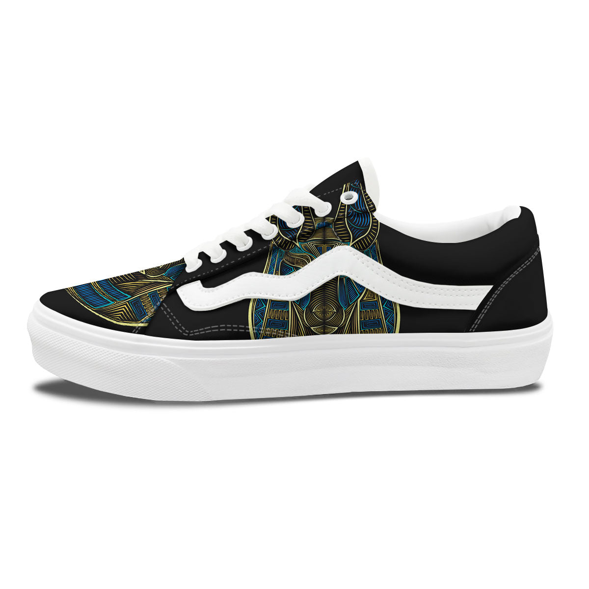 Gods Ancient Egyptian Print Skate Shoes-grizzshop